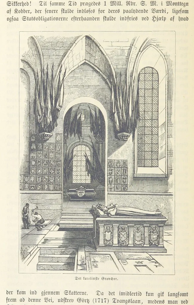 An illustration from Danmarks, Norges og Sverigs Historie, populært fremstillet efter de bedste trykte Kilder [by N. Bache] ... Med 253 Illustrationer i Træsnit, 1867, leaf 376