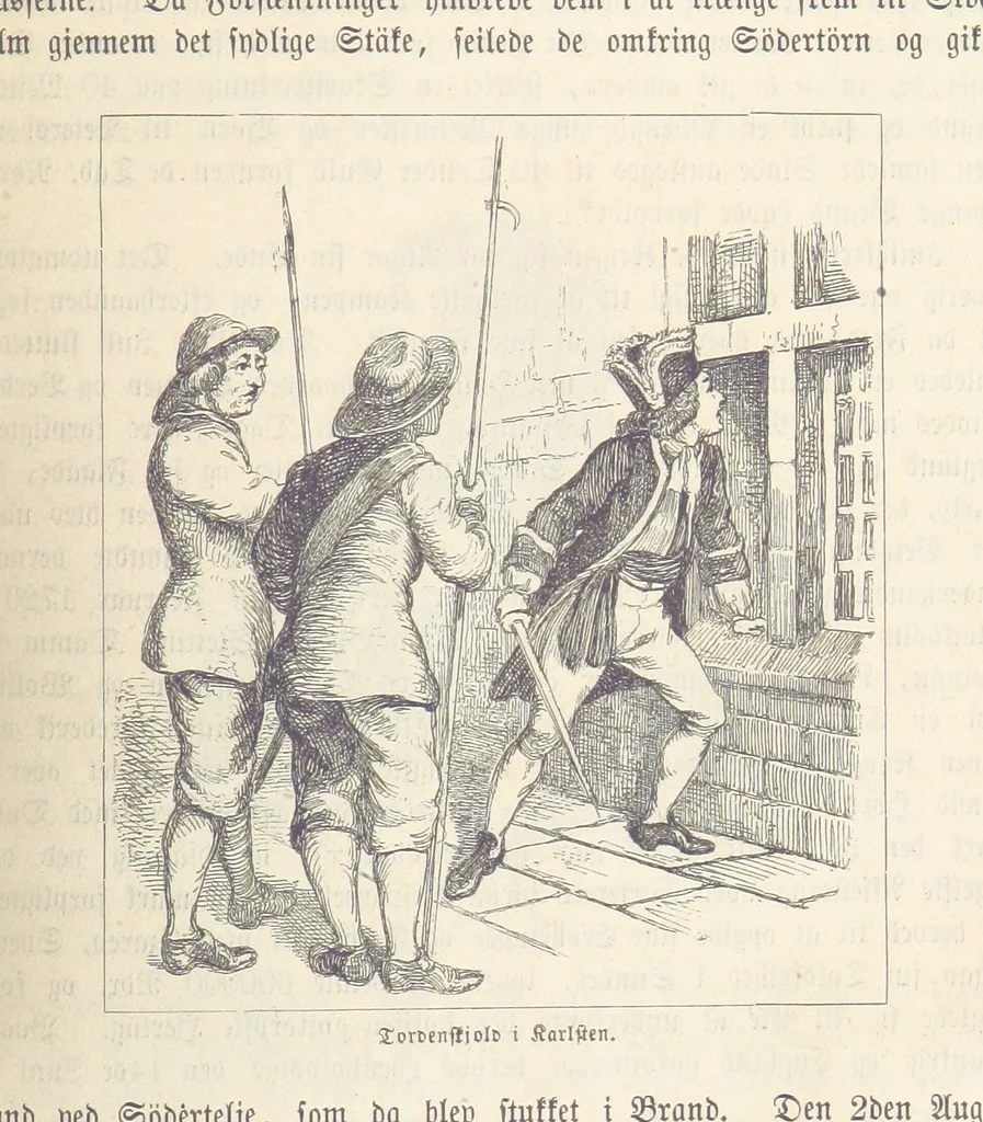 An illustration from Danmarks, Norges og Sverigs Historie, populært fremstillet efter de bedste trykte Kilder [by N. Bache] ... Med 253 Illustrationer i Træsnit, 1867, leaf 385