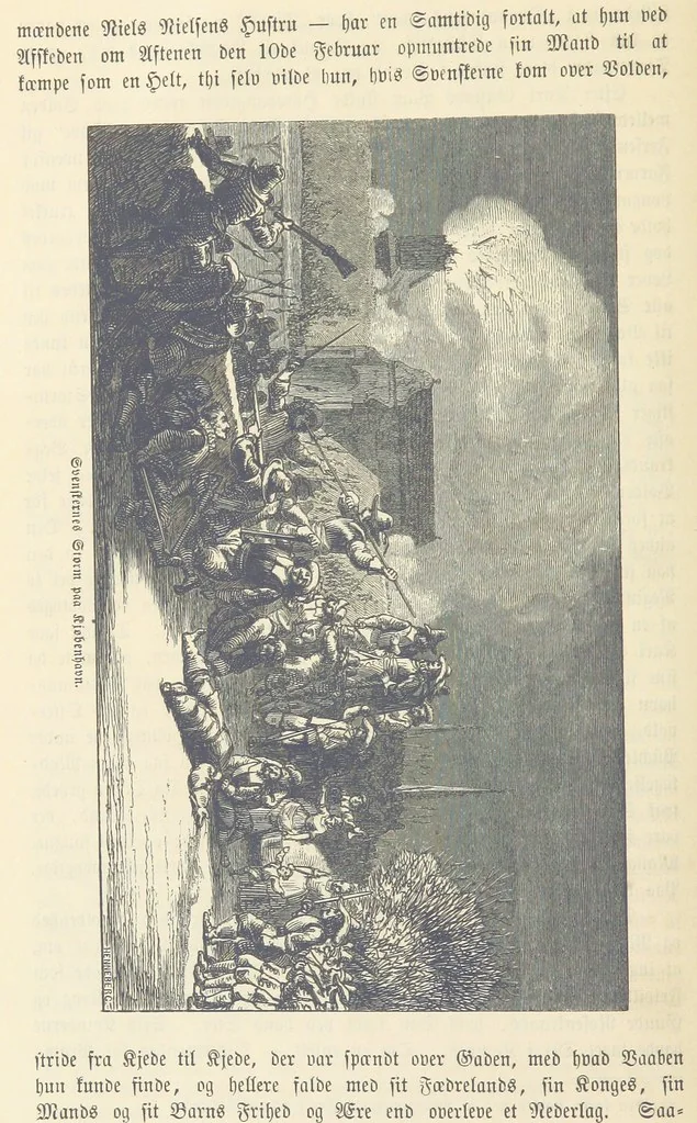 An illustration from Danmarks, Norges og Sverigs Historie, populært fremstillet efter de bedste trykte Kilder [by N. Bache] ... Med 253 Illustrationer i Træsnit, 1867, leaf 80