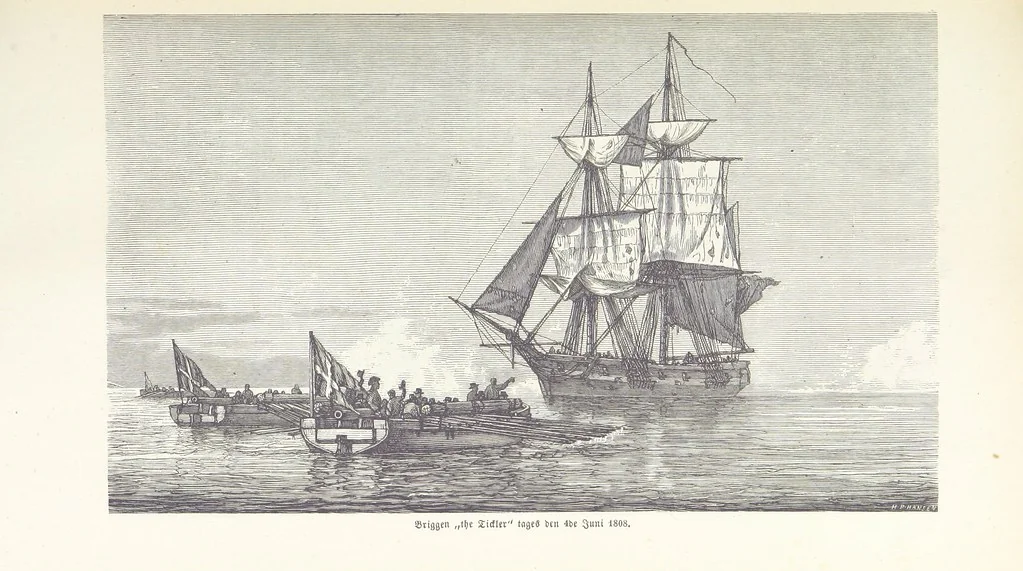 An illustration from Danmarks, Norges og Sverigs Historie, populært fremstillet efter de bedste trykte Kilder [by N. Bache] ... Med 253 Illustrationer i Træsnit, 1867, leaf 179
