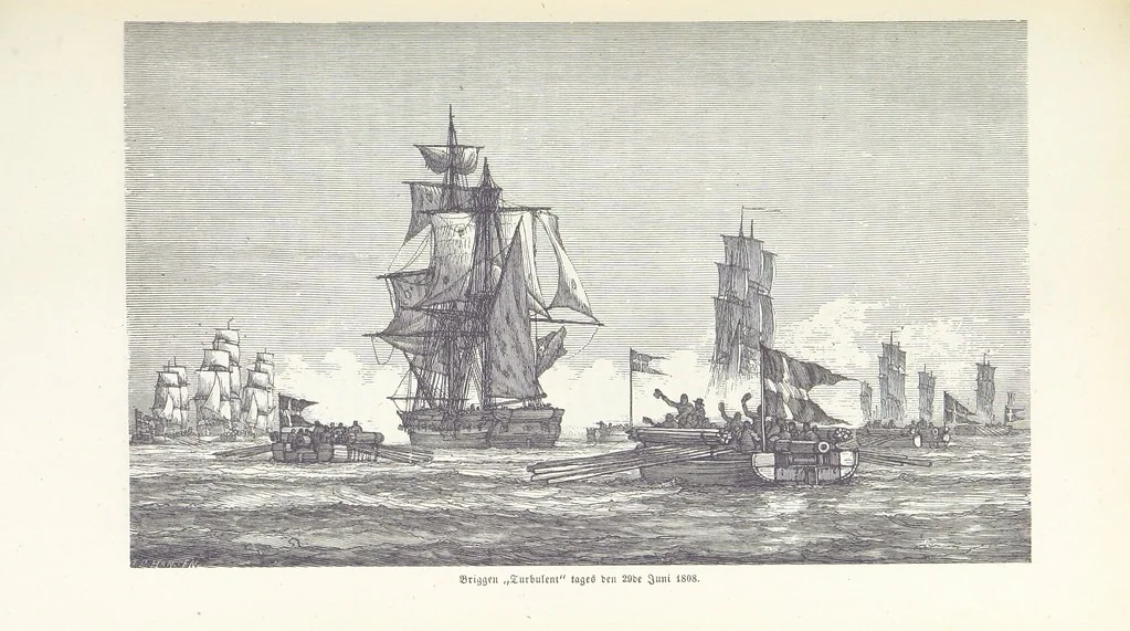 An illustration from Danmarks, Norges og Sverigs Historie, populært fremstillet efter de bedste trykte Kilder [by N. Bache] ... Med 253 Illustrationer i Træsnit, 1867, leaf 181