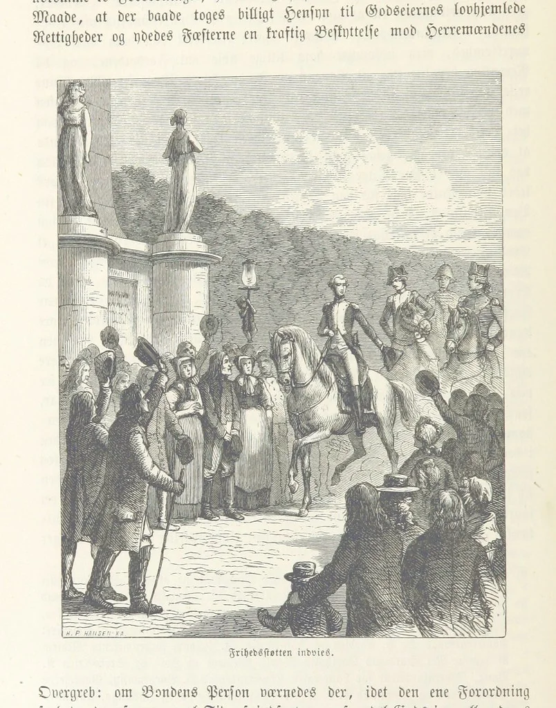 An illustration from Danmarks, Norges og Sverigs Historie, populært fremstillet efter de bedste trykte Kilder [by N. Bache] ... Med 253 Illustrationer i Træsnit, 1867, leaf 44