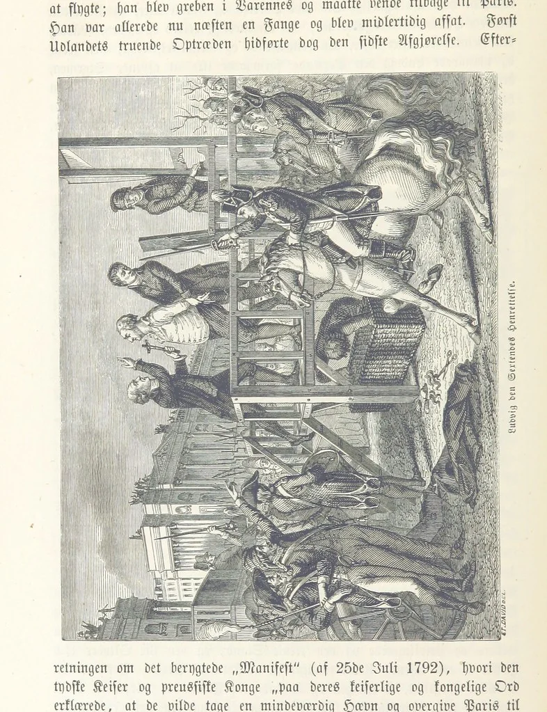 An illustration from Danmarks, Norges og Sverigs Historie, populært fremstillet efter de bedste trykte Kilder [by N. Bache] ... Med 253 Illustrationer i Træsnit, 1867, leaf 92