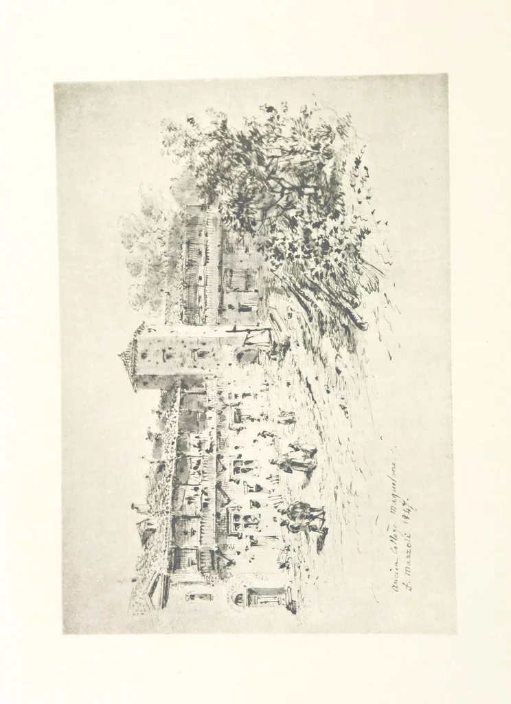 An illustration from Le Vieu Toulouse disparu. Dessins originaux de F. Mazzoli. Texte explicatif par M. M. le Baron Desazars, L. Saint-Charles, E. Lapierre, 1885, leaf 160