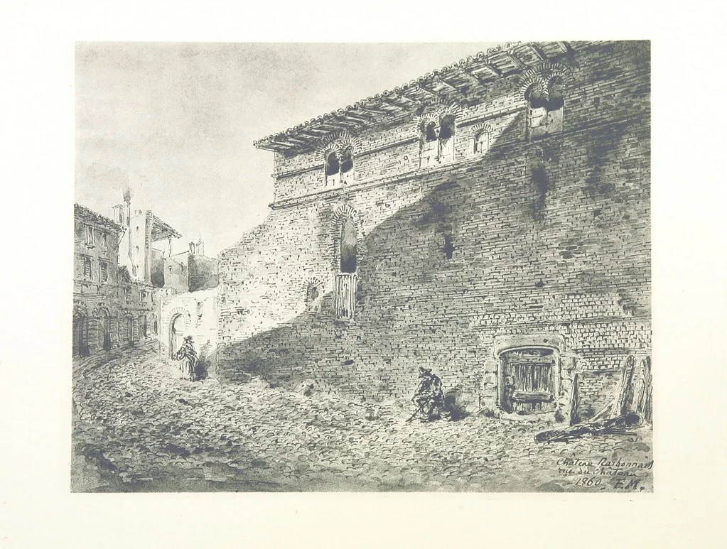 An illustration from Le Vieu Toulouse disparu. Dessins originaux de F. Mazzoli. Texte explicatif par M. M. le Baron Desazars, L. Saint-Charles, E. Lapierre, 1885, leaf 168