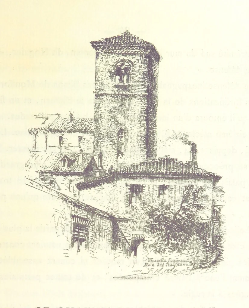 An illustration from Le Vieu Toulouse disparu. Dessins originaux de F. Mazzoli. Texte explicatif par M. M. le Baron Desazars, L. Saint-Charles, E. Lapierre, 1885, leaf 169