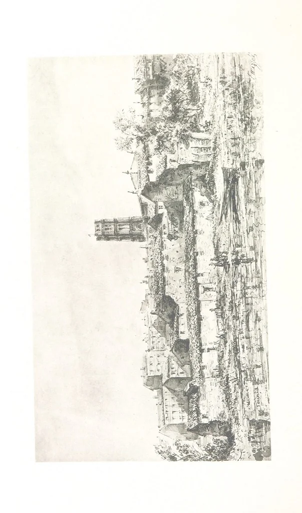 An illustration from Le Vieu Toulouse disparu. Dessins originaux de F. Mazzoli. Texte explicatif par M. M. le Baron Desazars, L. Saint-Charles, E. Lapierre, 1885, leaf 188