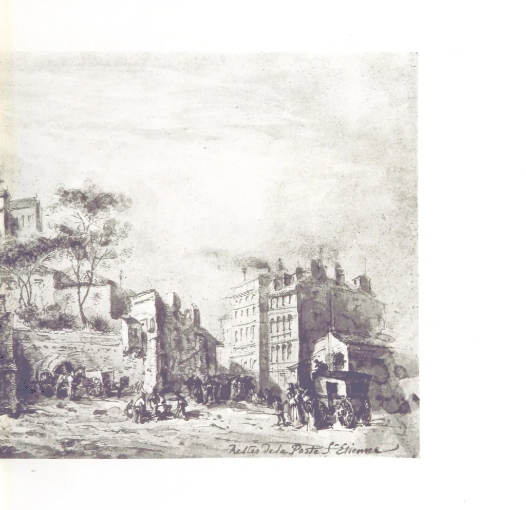 An illustration from Le Vieu Toulouse disparu. Dessins originaux de F. Mazzoli. Texte explicatif par M. M. le Baron Desazars, L. Saint-Charles, E. Lapierre, 1885, leaf 53