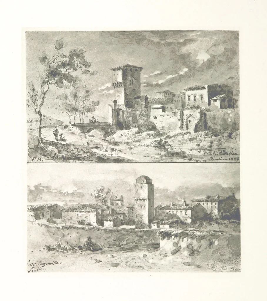 An illustration from Le Vieu Toulouse disparu. Dessins originaux de F. Mazzoli. Texte explicatif par M. M. le Baron Desazars, L. Saint-Charles, E. Lapierre, 1885, leaf 58