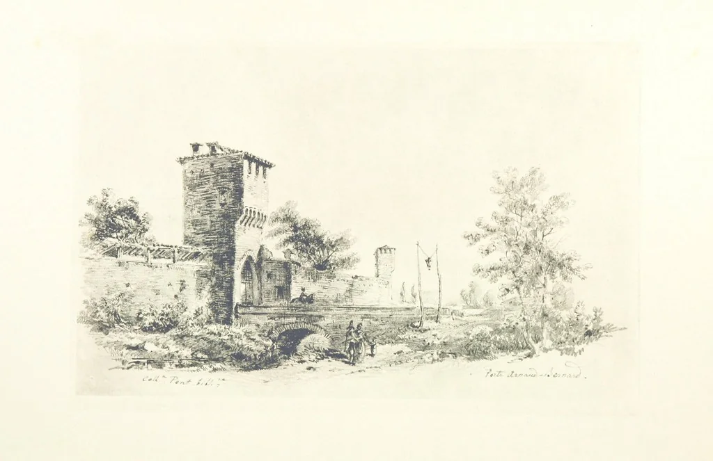 An illustration from Le Vieu Toulouse disparu. Dessins originaux de F. Mazzoli. Texte explicatif par M. M. le Baron Desazars, L. Saint-Charles, E. Lapierre, 1885, leaf 68