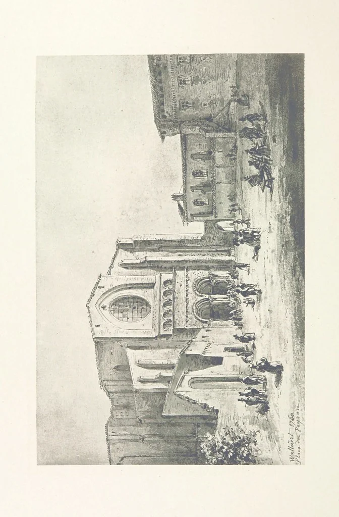 An illustration from Le Vieu Toulouse disparu. Dessins originaux de F. Mazzoli. Texte explicatif par M. M. le Baron Desazars, L. Saint-Charles, E. Lapierre, 1885, leaf 76
