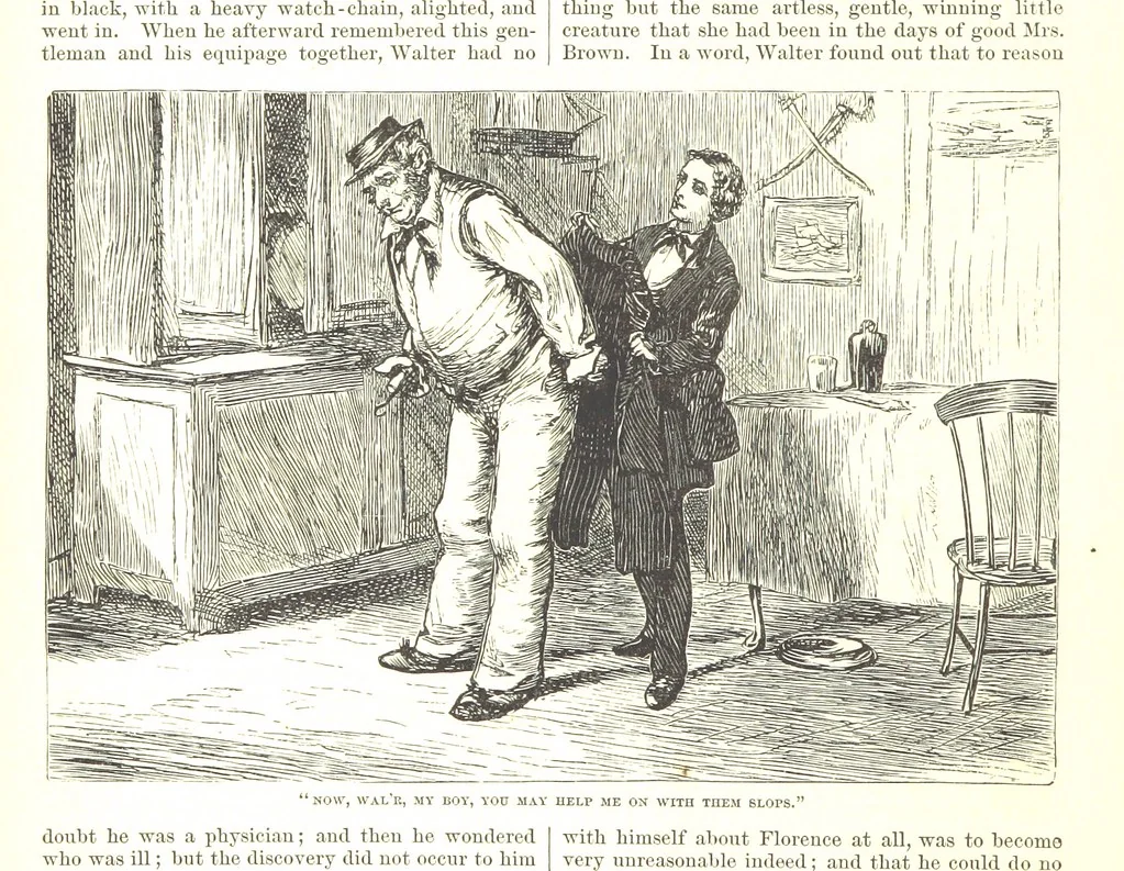 An illustration from Thirty plates, proofs of illustrations to the “Household edition” of the works of Charles Dickens.] [1875, 76], leaf 100