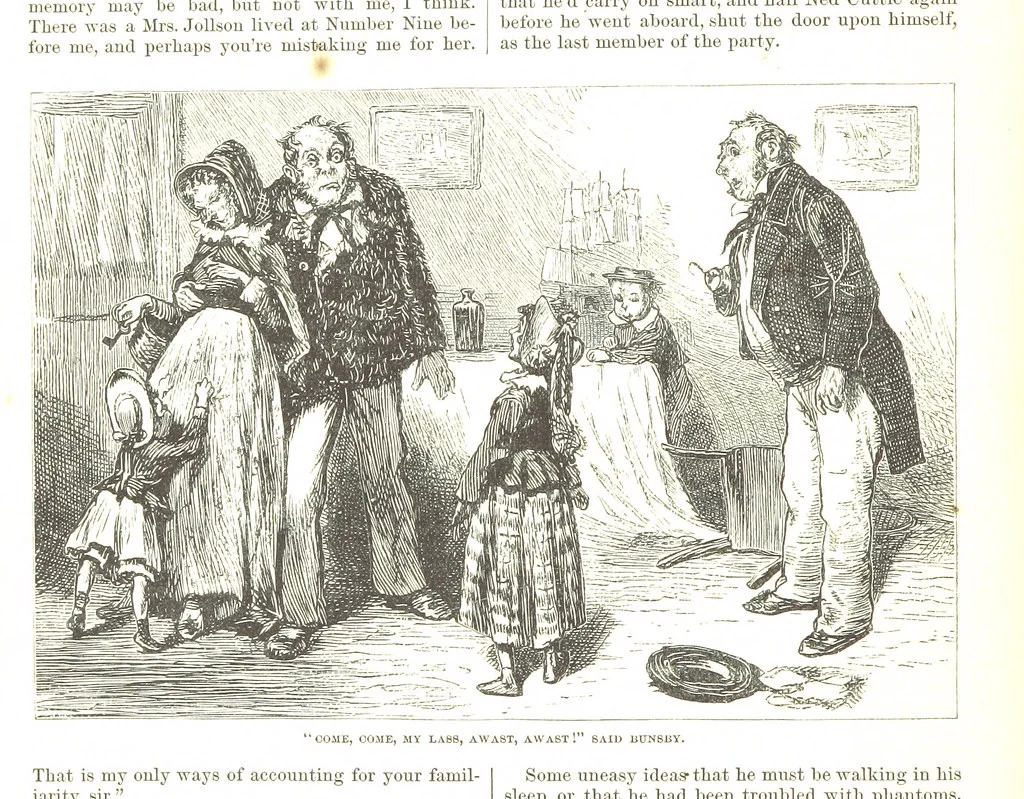 An illustration from Thirty plates, proofs of illustrations to the “Household edition” of the works of Charles Dickens.] [1875, 76], leaf 234