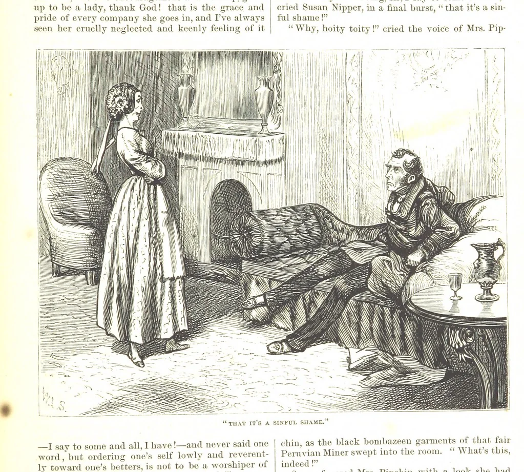 An illustration from Thirty plates, proofs of illustrations to the “Household edition” of the works of Charles Dickens.] [1875, 76], leaf 257