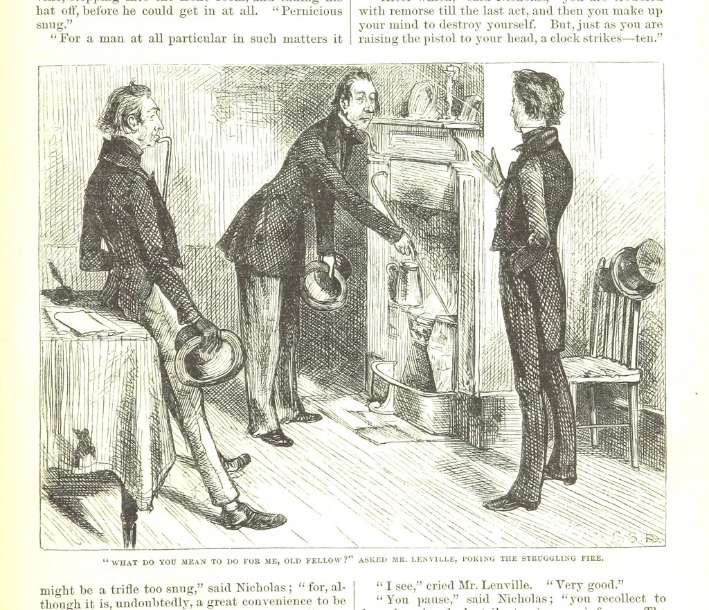 An illustration from Thirty plates, proofs of illustrations to the “Household edition” of the works of Charles Dickens.] [1875, 76], leaf 135