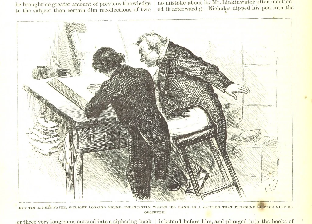 An illustration from Thirty plates, proofs of illustrations to the “Household edition” of the works of Charles Dickens.] [1875, 76], leaf 204