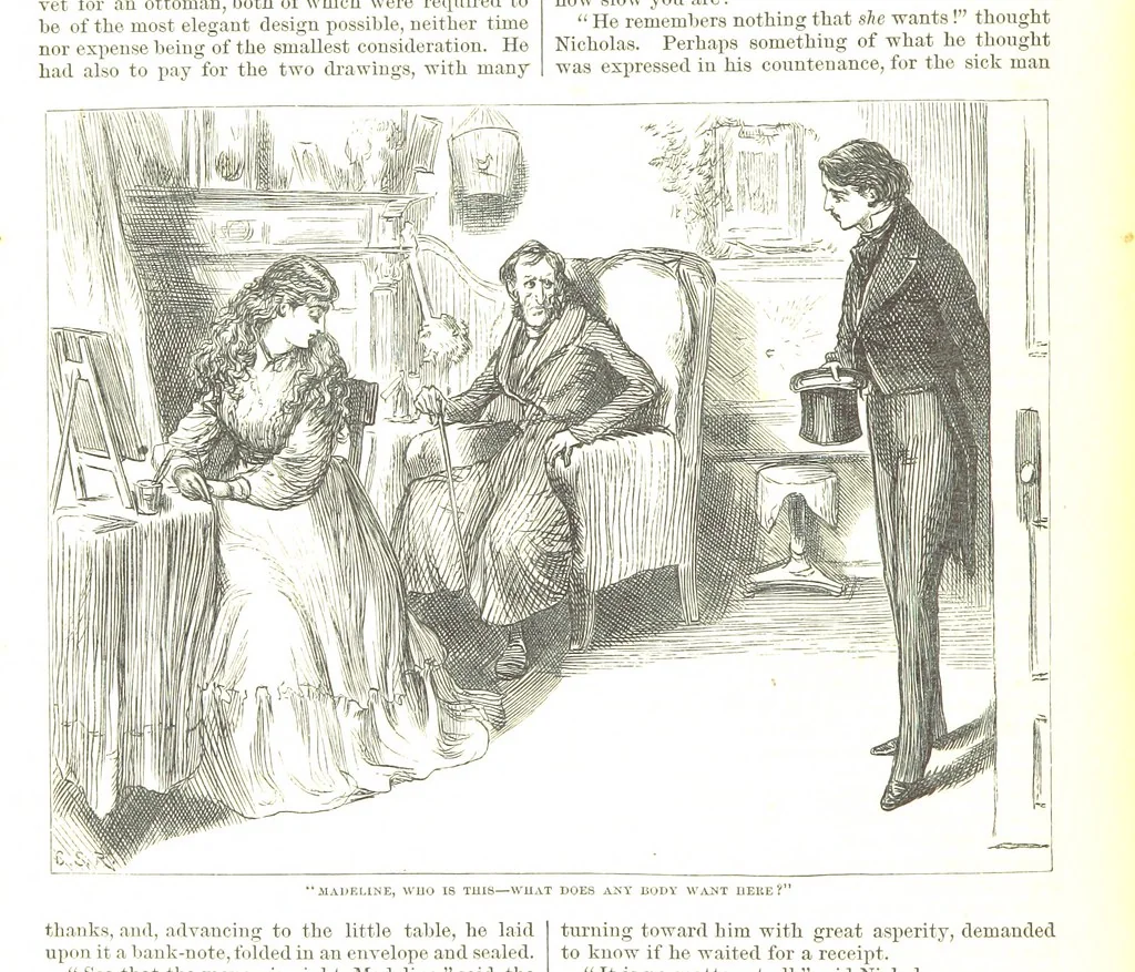 An illustration from Thirty plates, proofs of illustrations to the “Household edition” of the works of Charles Dickens.] [1875, 76], leaf 256