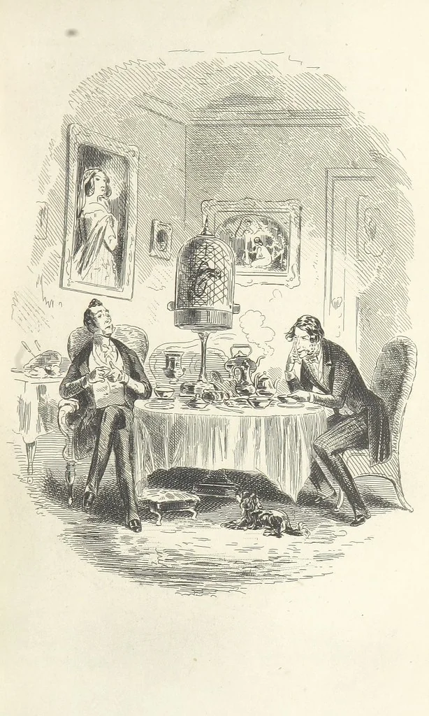 An illustration from Works of Charles Dickens. New illustrated library edition. [With a preface to each work by Edwin P. Whipple, leaf 203