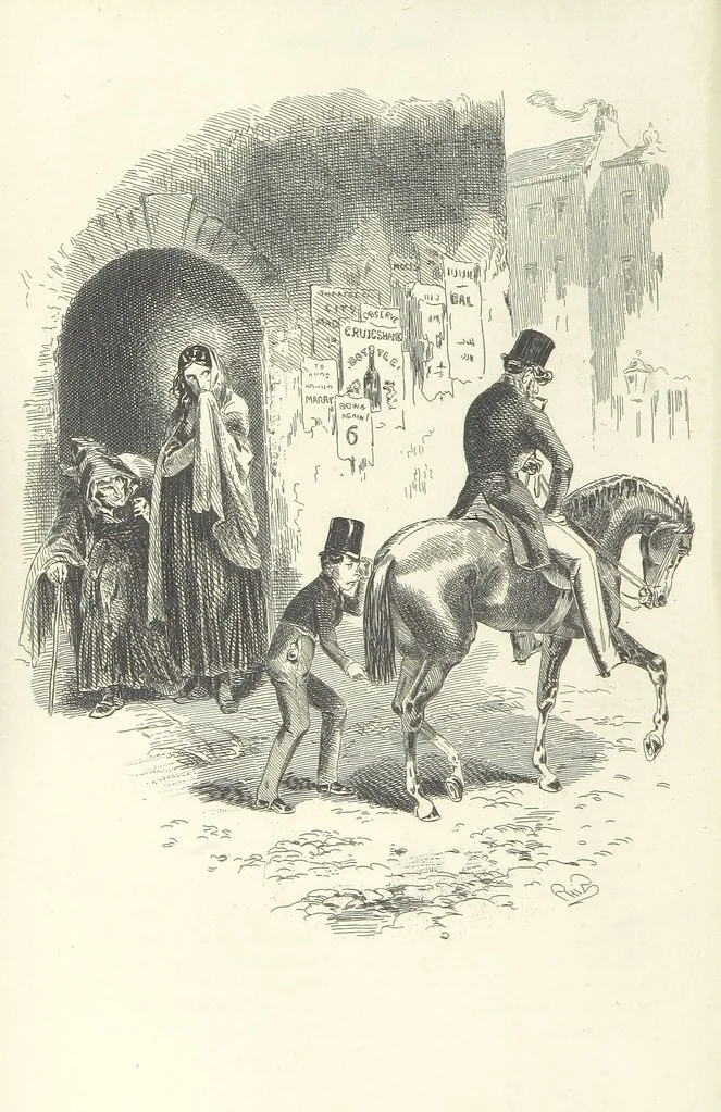 An illustration from Works of Charles Dickens. New illustrated library edition. [With a preface to each work by Edwin P. Whipple, leaf 244