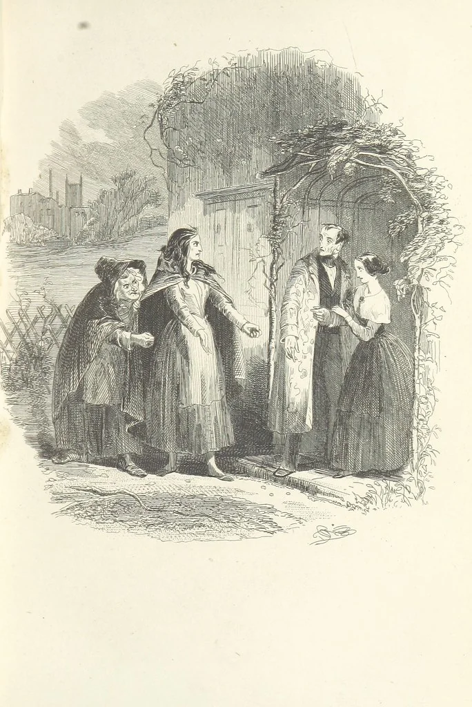 An illustration from Works of Charles Dickens. New illustrated library edition. [With a preface to each work by Edwin P. Whipple, leaf 87
