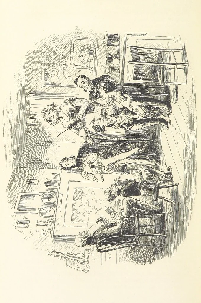 An illustration from Works of Charles Dickens. New illustrated library edition. [With a preface to each work by Edwin P. Whipple, leaf 282