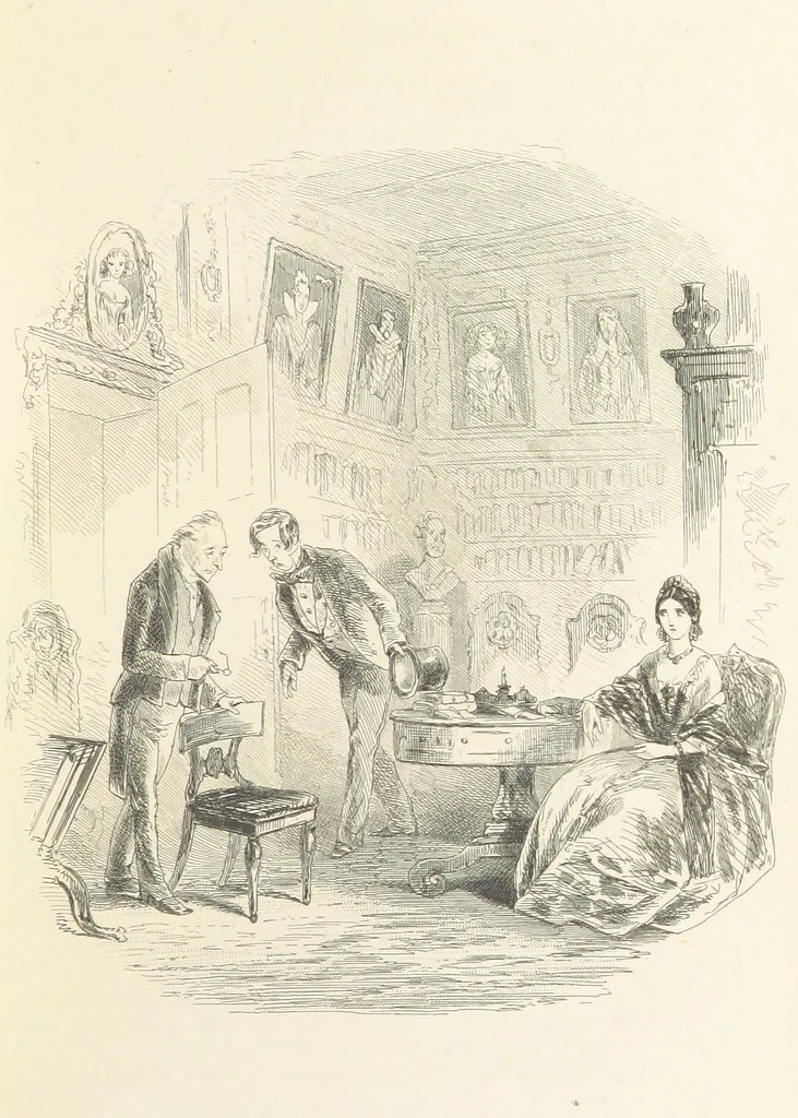 An illustration from Works of Charles Dickens. New illustrated library edition. [With a preface to each work by Edwin P. Whipple, leaf 53