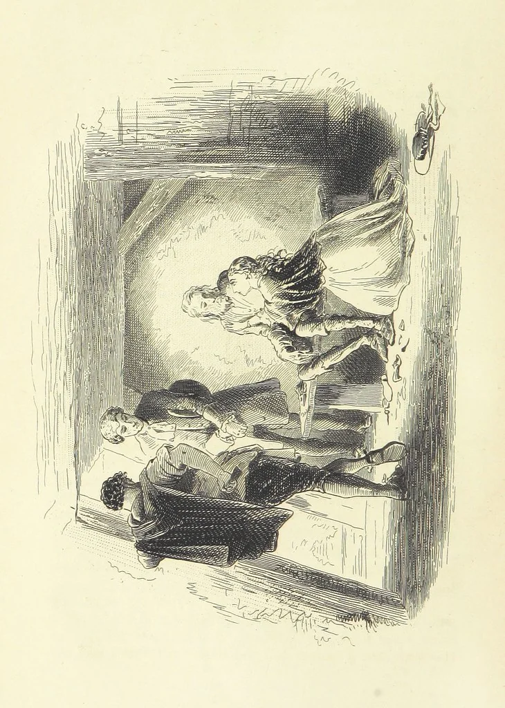 An illustration from Works of Charles Dickens. New illustrated library edition. [With a preface to each work by Edwin P. Whipple, leaf 80