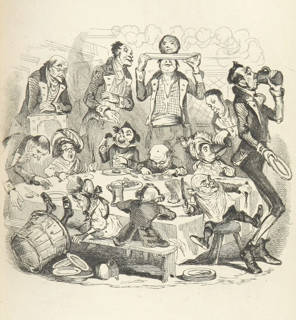 An illustration from Works of Charles Dickens. New illustrated library edition. [With a preface to each work by Edwin P. Whipple, leaf 195