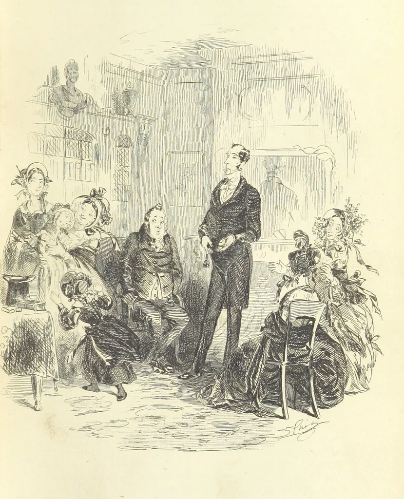 An illustration from Works of Charles Dickens. New illustrated library edition. [With a preface to each work by Edwin P. Whipple, leaf 107