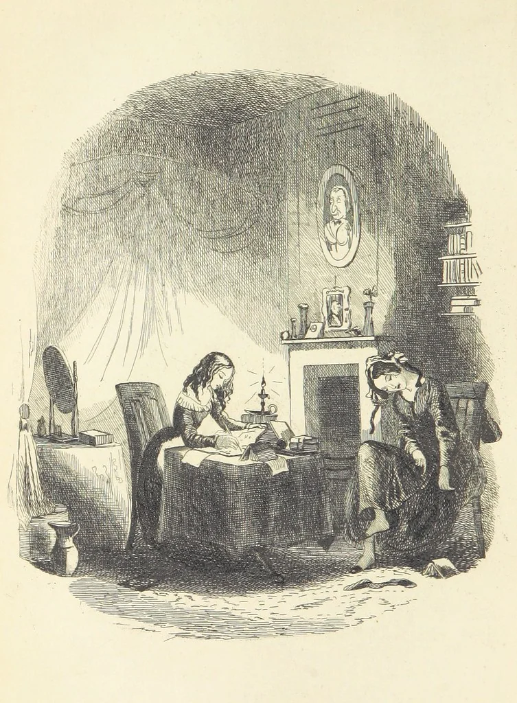 An illustration from Works of Charles Dickens. New illustrated library edition. [With a preface to each work by Edwin P. Whipple, leaf 230