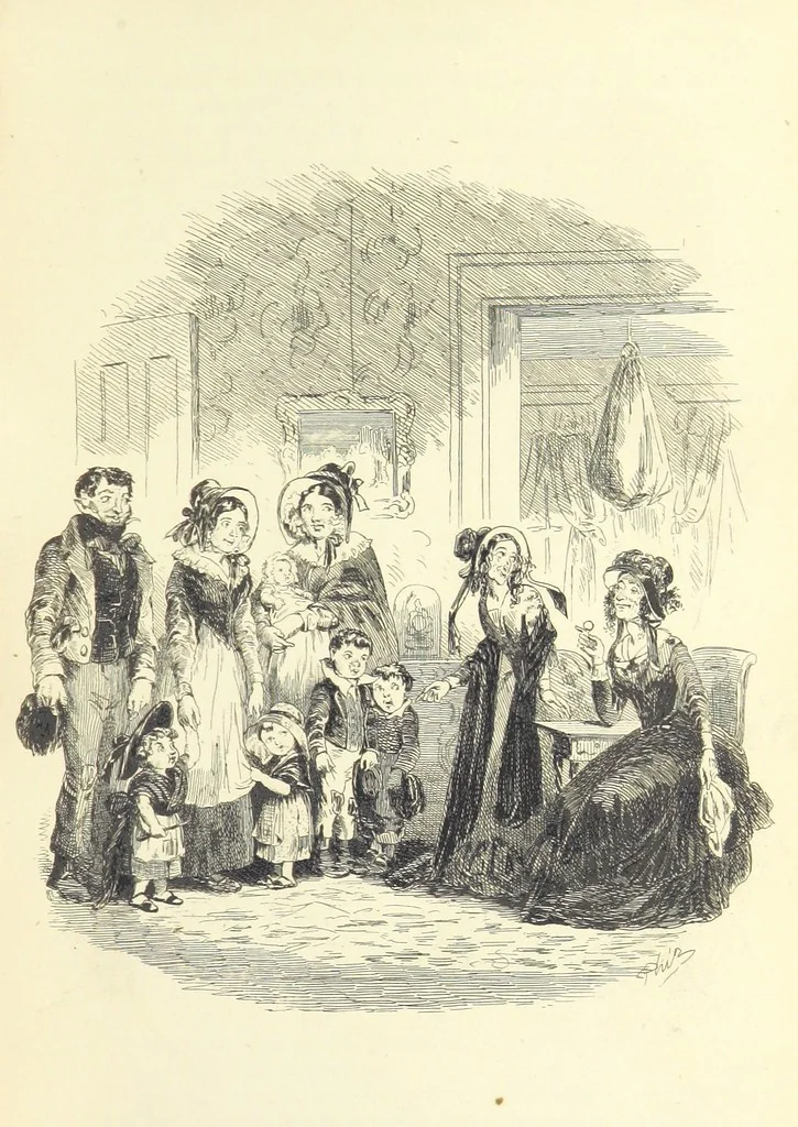 An illustration from Works of Charles Dickens. New illustrated library edition. [With a preface to each work by Edwin P. Whipple, leaf 57