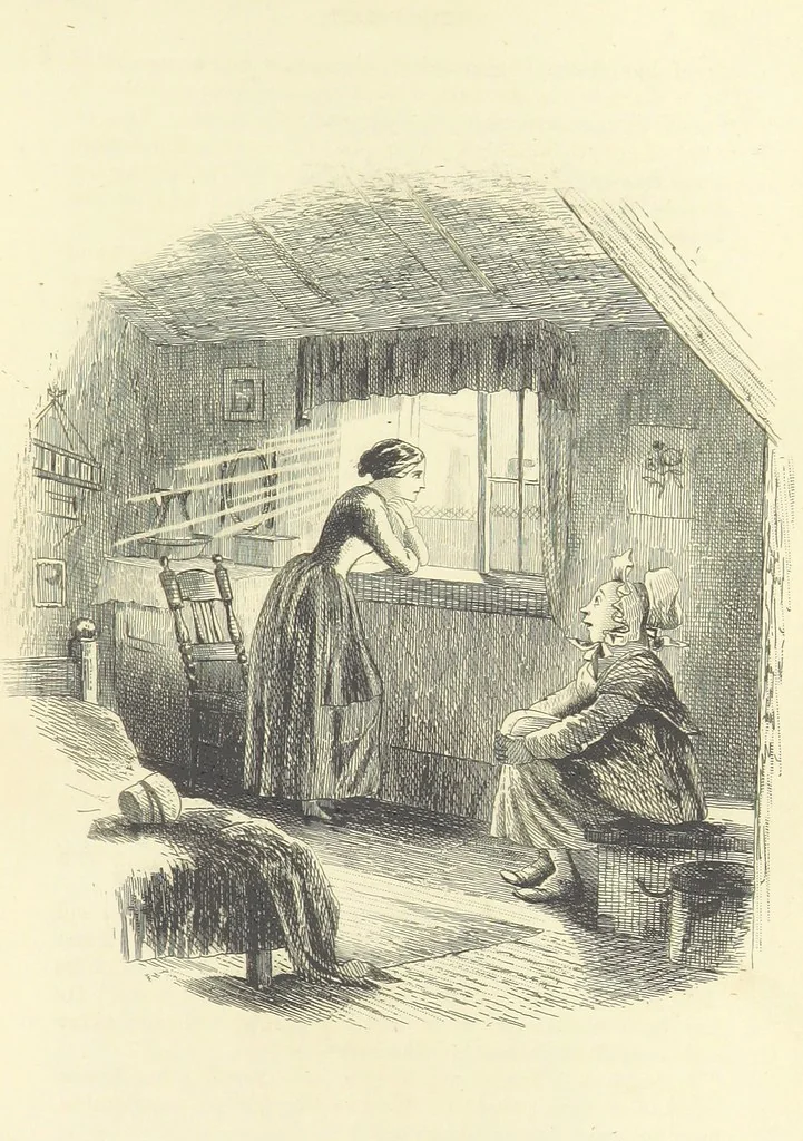 An illustration from Works of Charles Dickens. New illustrated library edition. [With a preface to each work by Edwin P. Whipple, leaf 395