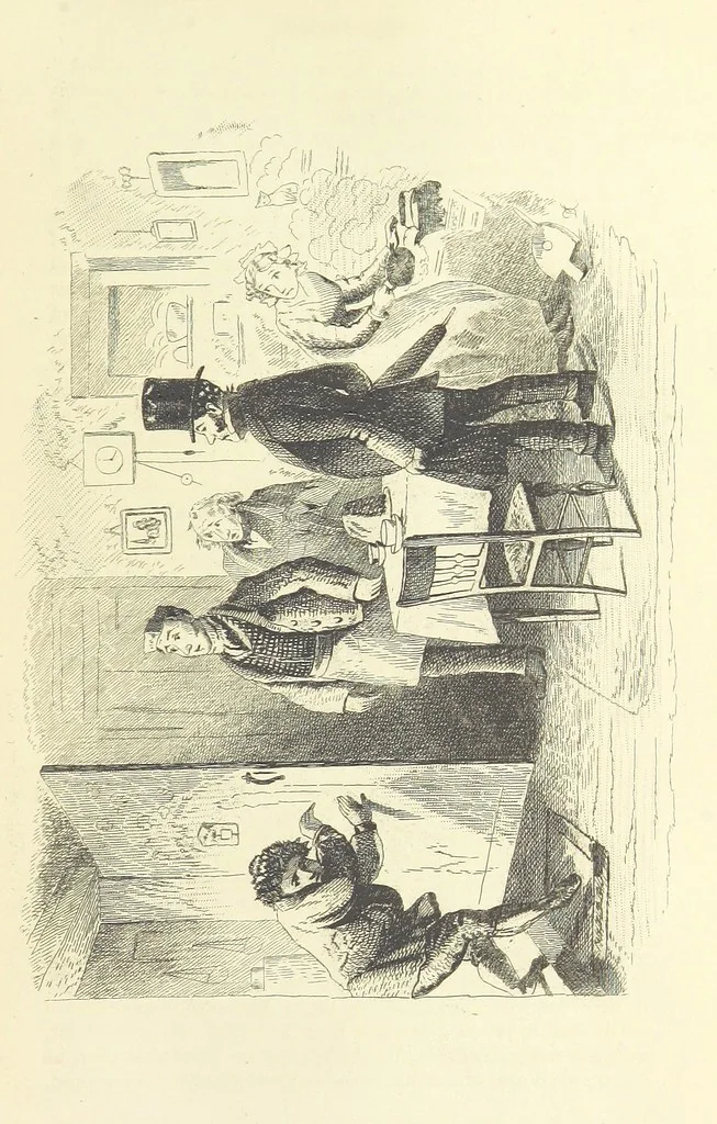 An illustration from Works of Charles Dickens. New illustrated library edition. [With a preface to each work by Edwin P. Whipple, leaf 189