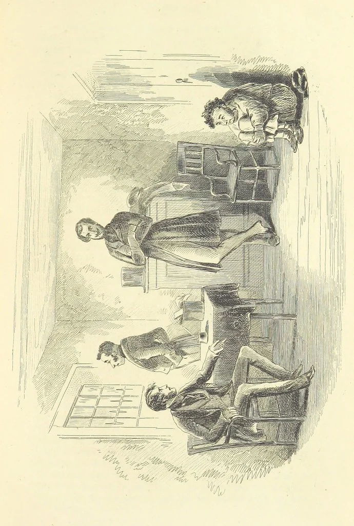 An illustration from Works of Charles Dickens. New illustrated library edition. [With a preface to each work by Edwin P. Whipple, leaf 387