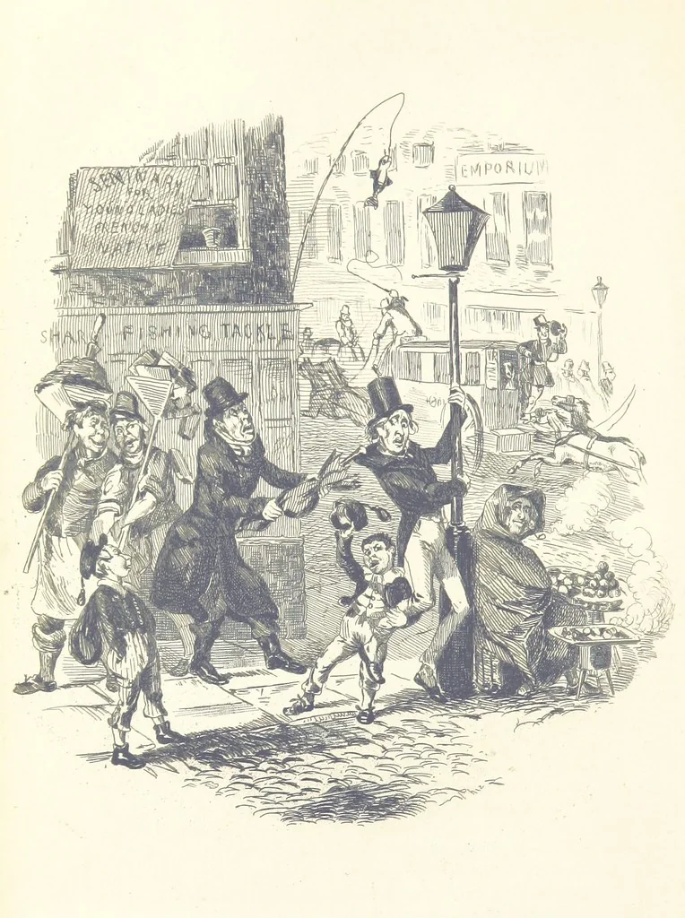An illustration from Works of Charles Dickens. New illustrated library edition. [With a preface to each work by Edwin P. Whipple, leaf 106