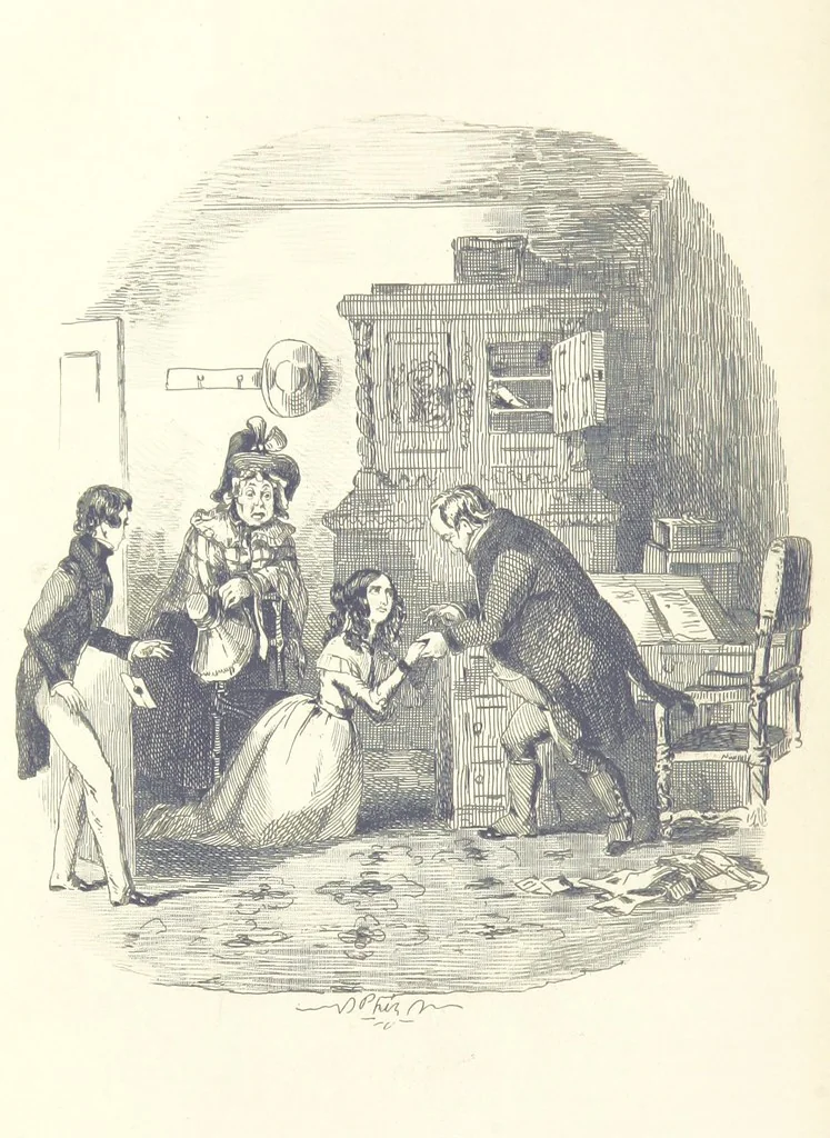 An illustration from Works of Charles Dickens. New illustrated library edition. [With a preface to each work by Edwin P. Whipple, leaf 130