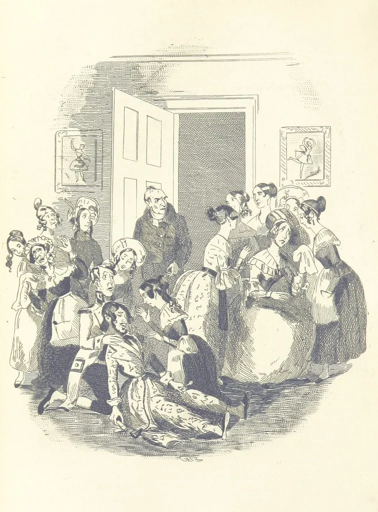 An illustration from Works of Charles Dickens. New illustrated library edition. [With a preface to each work by Edwin P. Whipple, leaf 196