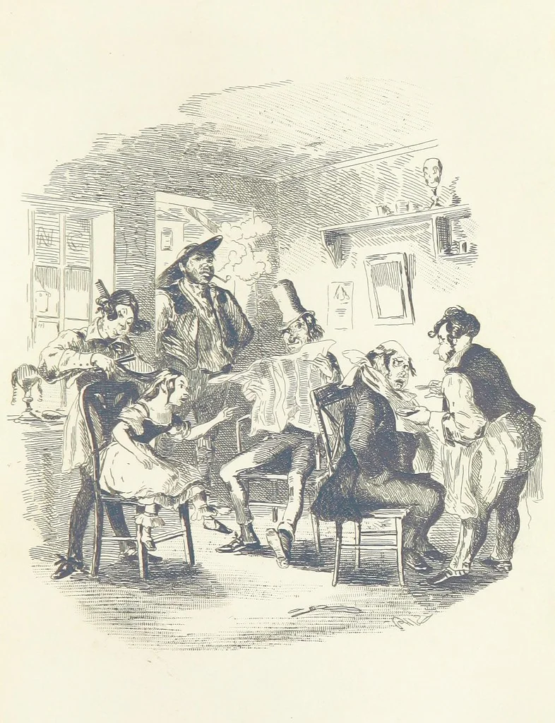 An illustration from Works of Charles Dickens. New illustrated library edition. [With a preface to each work by Edwin P. Whipple, leaf 321