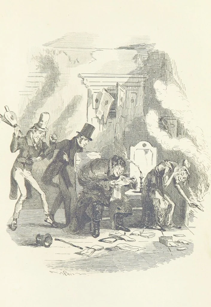 An illustration from Works of Charles Dickens. New illustrated library edition. [With a preface to each work by Edwin P. Whipple, leaf 397