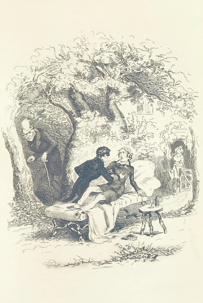 An illustration from Works of Charles Dickens. New illustrated library edition. [With a preface to each work by Edwin P. Whipple, leaf 407