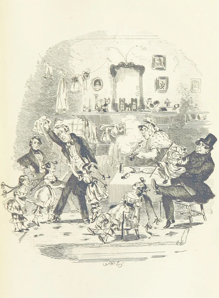 An illustration from Works of Charles Dickens. New illustrated library edition. [With a preface to each work by Edwin P. Whipple, leaf 71
