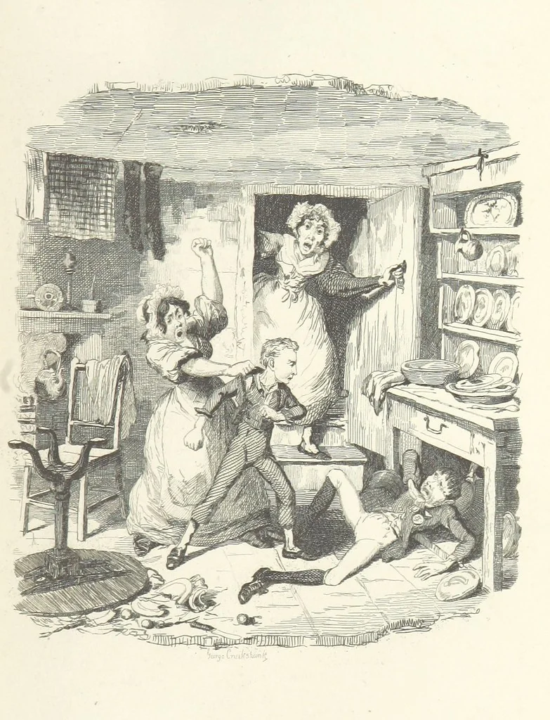 An illustration from Works of Charles Dickens. New illustrated library edition. [With a preface to each work by Edwin P. Whipple, leaf 85