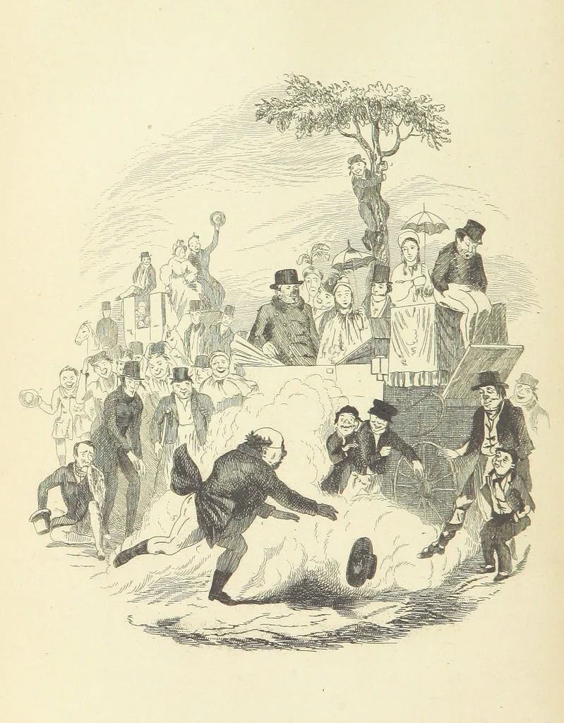 An illustration from Works of Charles Dickens. New illustrated library edition. [With a preface to each work by Edwin P. Whipple, leaf 104