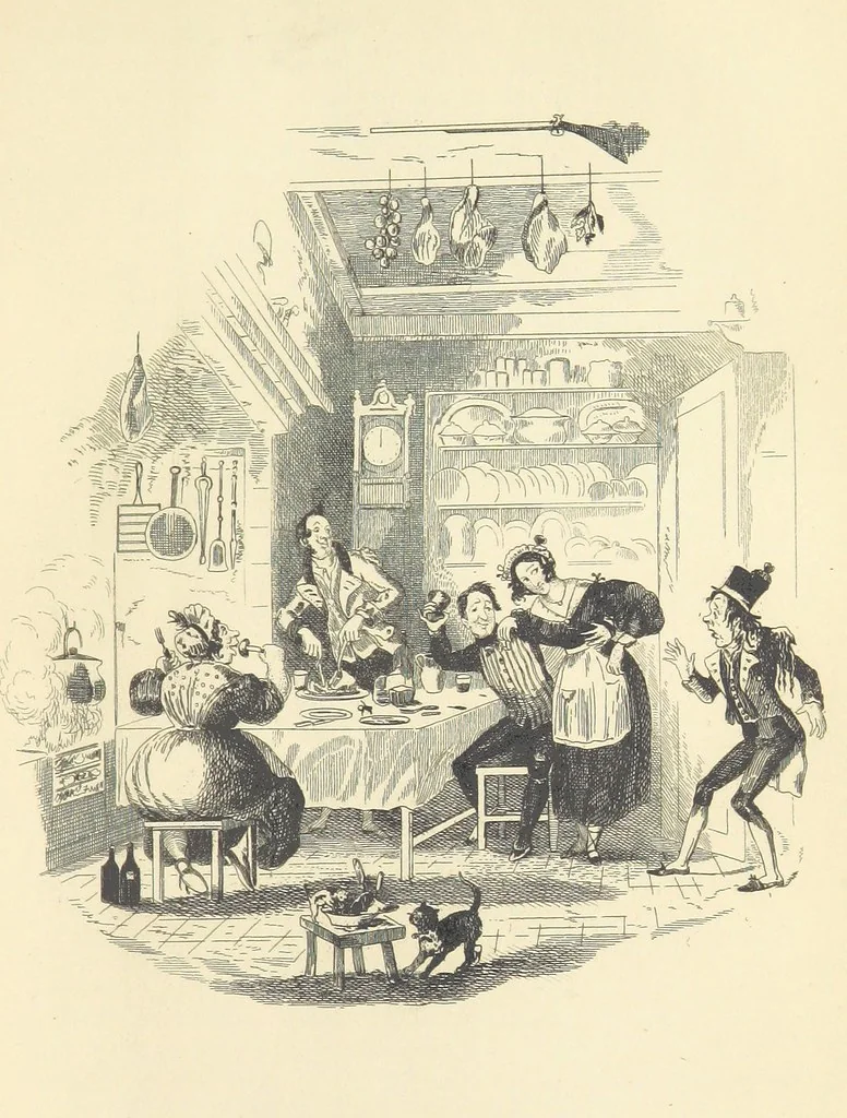 An illustration from Works of Charles Dickens. New illustrated library edition. [With a preface to each work by Edwin P. Whipple, leaf 447