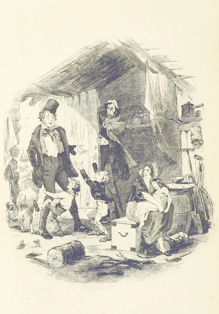 An illustration from Works of Charles Dickens. New illustrated library edition. [With a preface to each work by Edwin P. Whipple, leaf 134