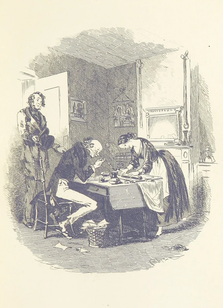 An illustration from Works of Charles Dickens. New illustrated library edition. [With a preface to each work by Edwin P. Whipple, leaf 235
