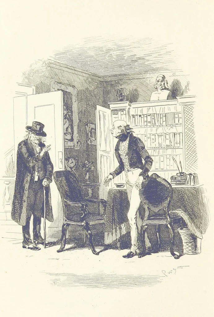 An illustration from Works of Charles Dickens. New illustrated library edition. [With a preface to each work by Edwin P. Whipple, leaf 424