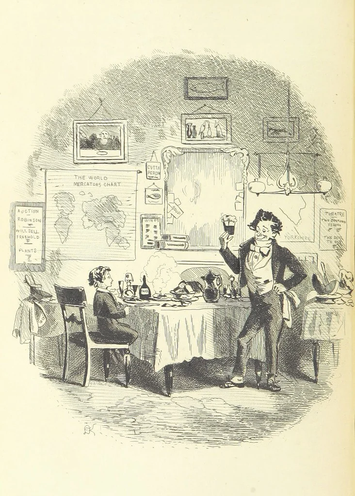 An illustration from Works of Charles Dickens. New illustrated library edition. [With a preface to each work by Edwin P. Whipple, leaf 120