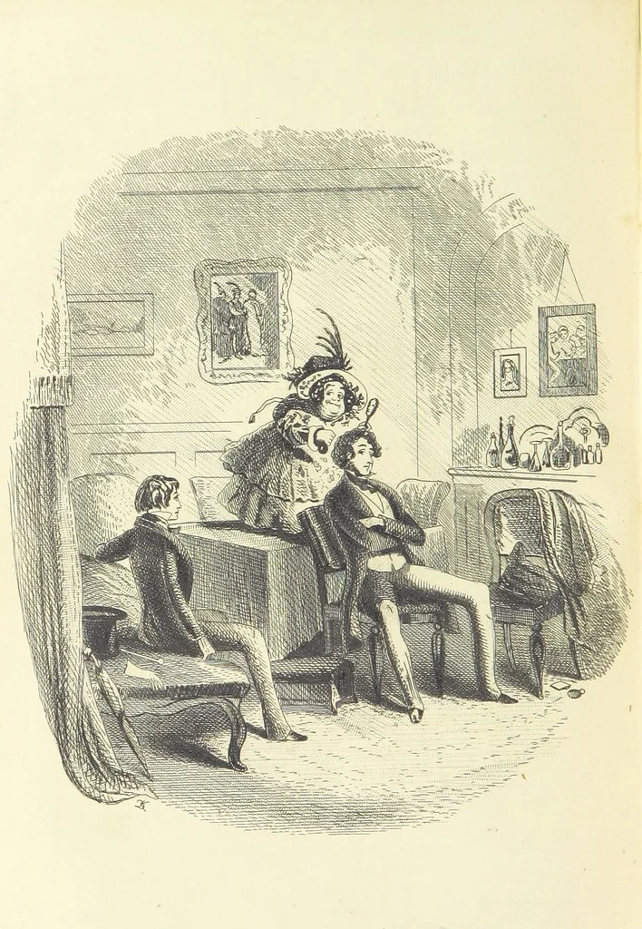 An illustration from Works of Charles Dickens. New illustrated library edition. [With a preface to each work by Edwin P. Whipple, leaf 418