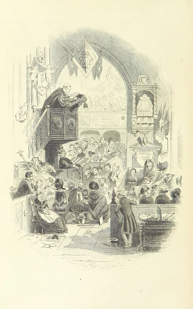 An illustration from Works of Charles Dickens. New illustrated library edition. [With a preface to each work by Edwin P. Whipple, leaf 62